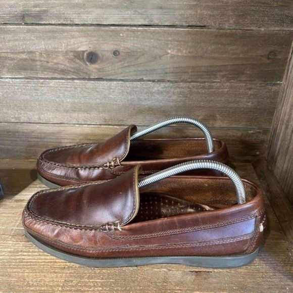 Mens LL Bean Brown Leather Slip On Shoes Driving‎ Loafers Size 8.5 D GUC main image 6